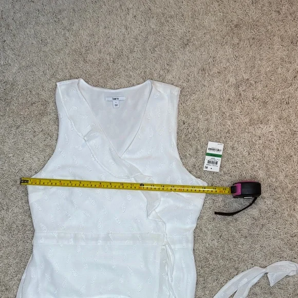 NWT Bar III Women’s White Sleeveless Wrap Dress, Size Large - Picture 6 of 13